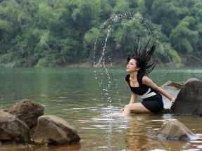 fashion woman water model