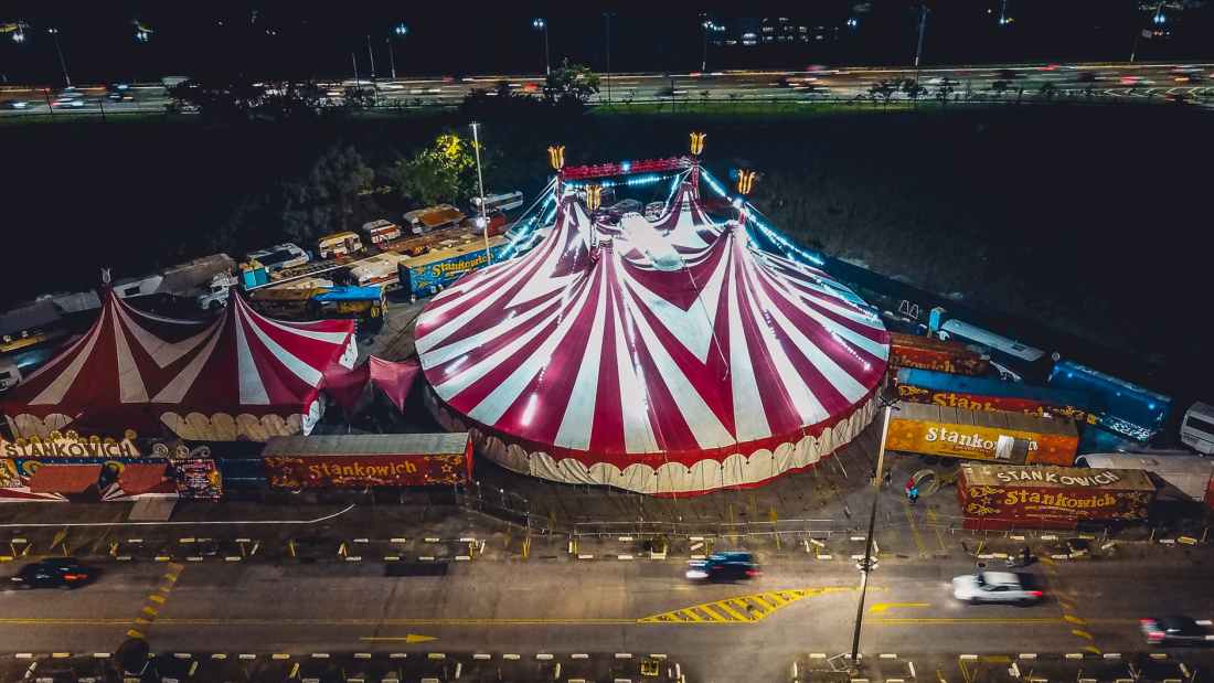 aerial view of a carnival