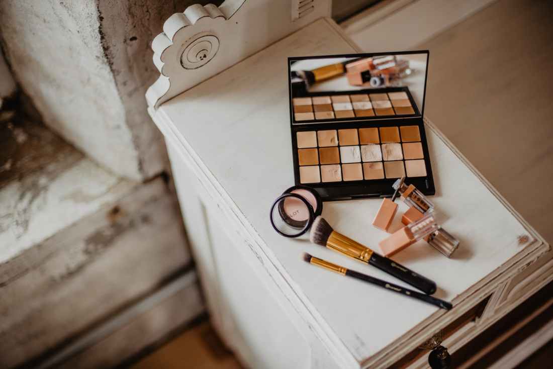 cosmetic products on table