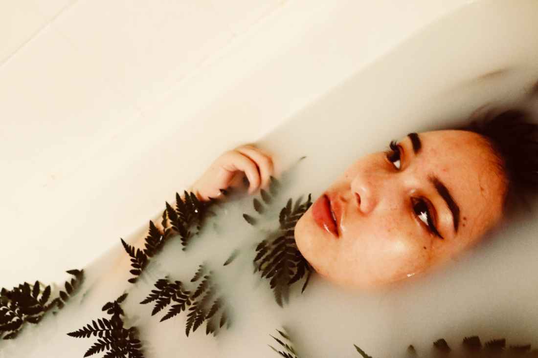 woman in a tub