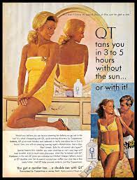 1968 QT Quick Tanning Vintage PRINT AD Skin Care Products Couple Beach  1960s | eBay
